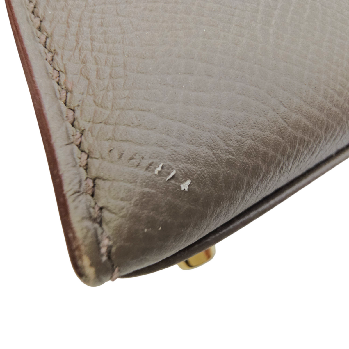 Sellier Kelly 25 Etain in Epsom Gold hardware