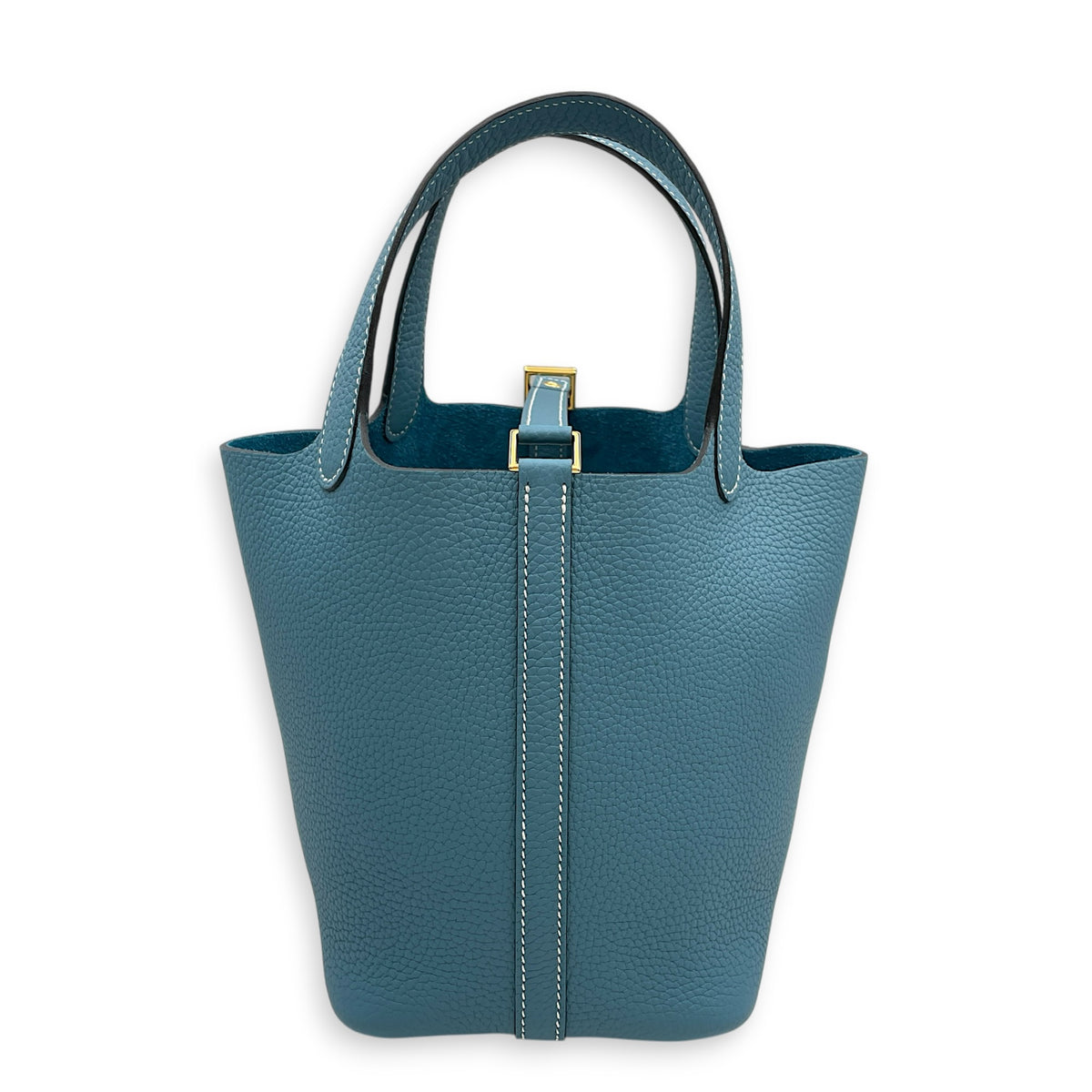 Picotin 18 New Blue Jean  in Clemence Gold hardware