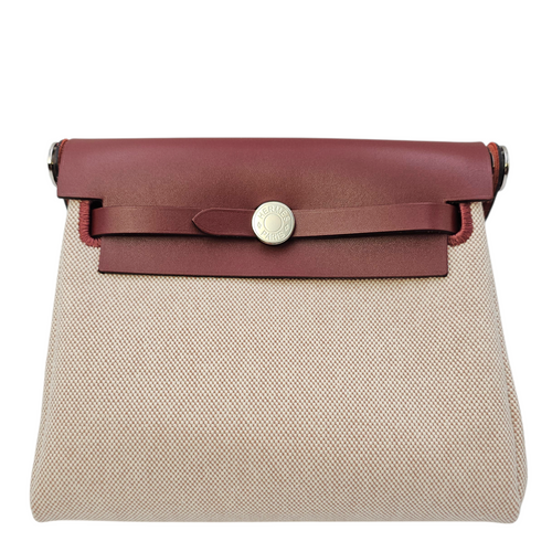 Herbag Mini Rouge H /Ecru-beige in Vache Hunter/Toile  Palladium hardware