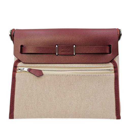 Herbag Mini Rouge H /Ecru-beige in Vache Hunter/Toile  Palladium hardware