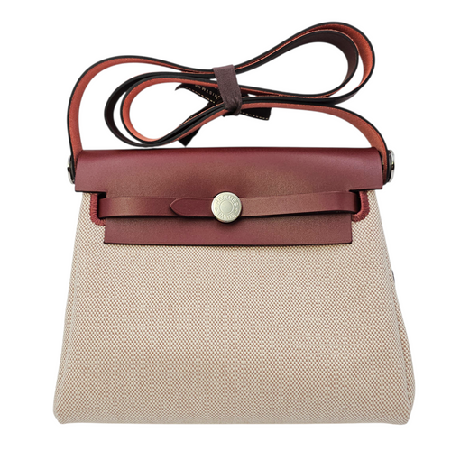 Herbag Mini Rouge H /Ecru-beige in Vache Hunter/Toile  Palladium hardware
