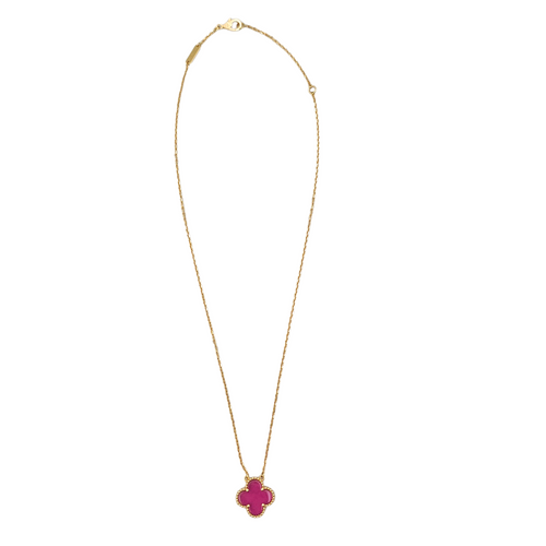 Vintage Alhambra Pendant Necklace  in Pink