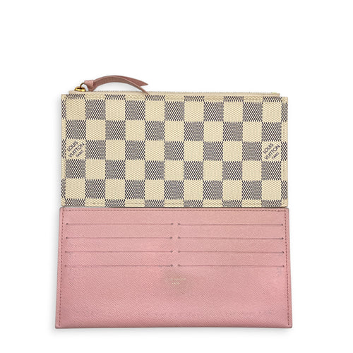 Felicie Damier Azur Pochette  Damier Azur Wallet On Chain in Coated Canvas Gold hardware