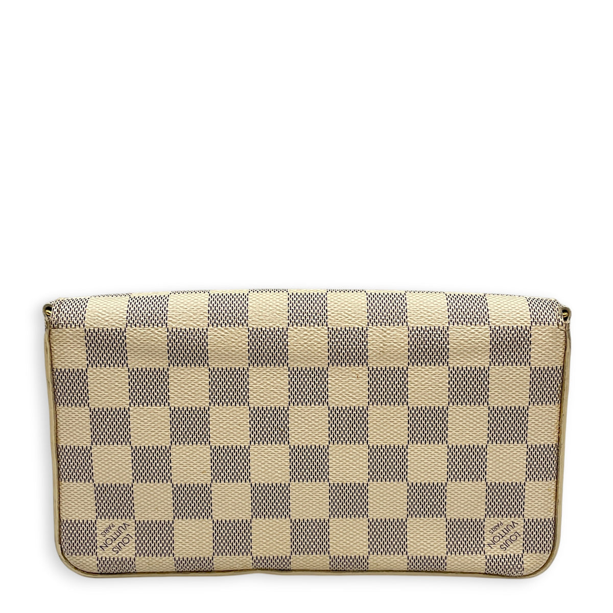 Felicie Damier Azur Pochette  Damier Azur Wallet On Chain in Coated Canvas Gold hardware