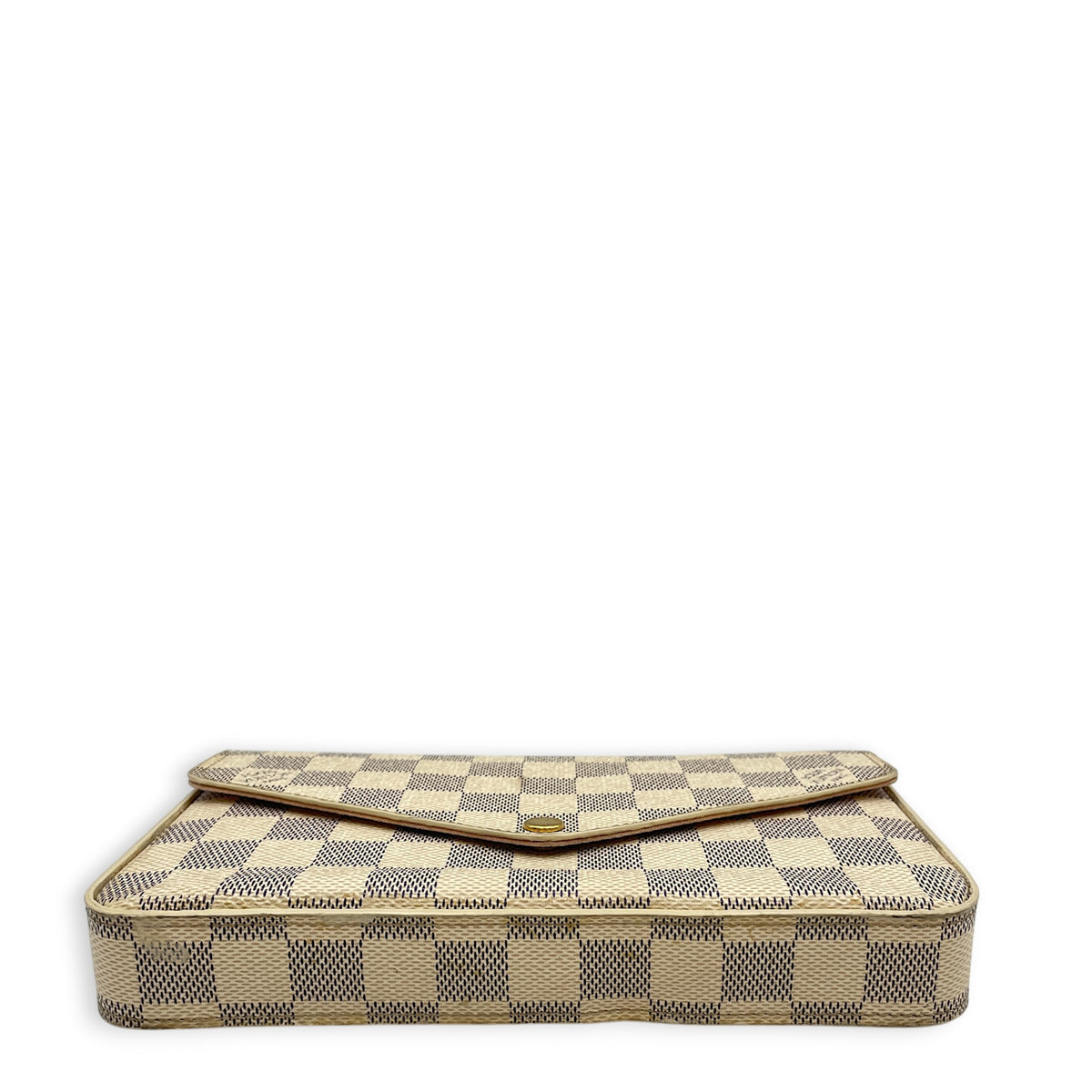Felicie Damier Azur Pochette  Damier Azur Wallet On Chain in Coated Canvas Gold hardware