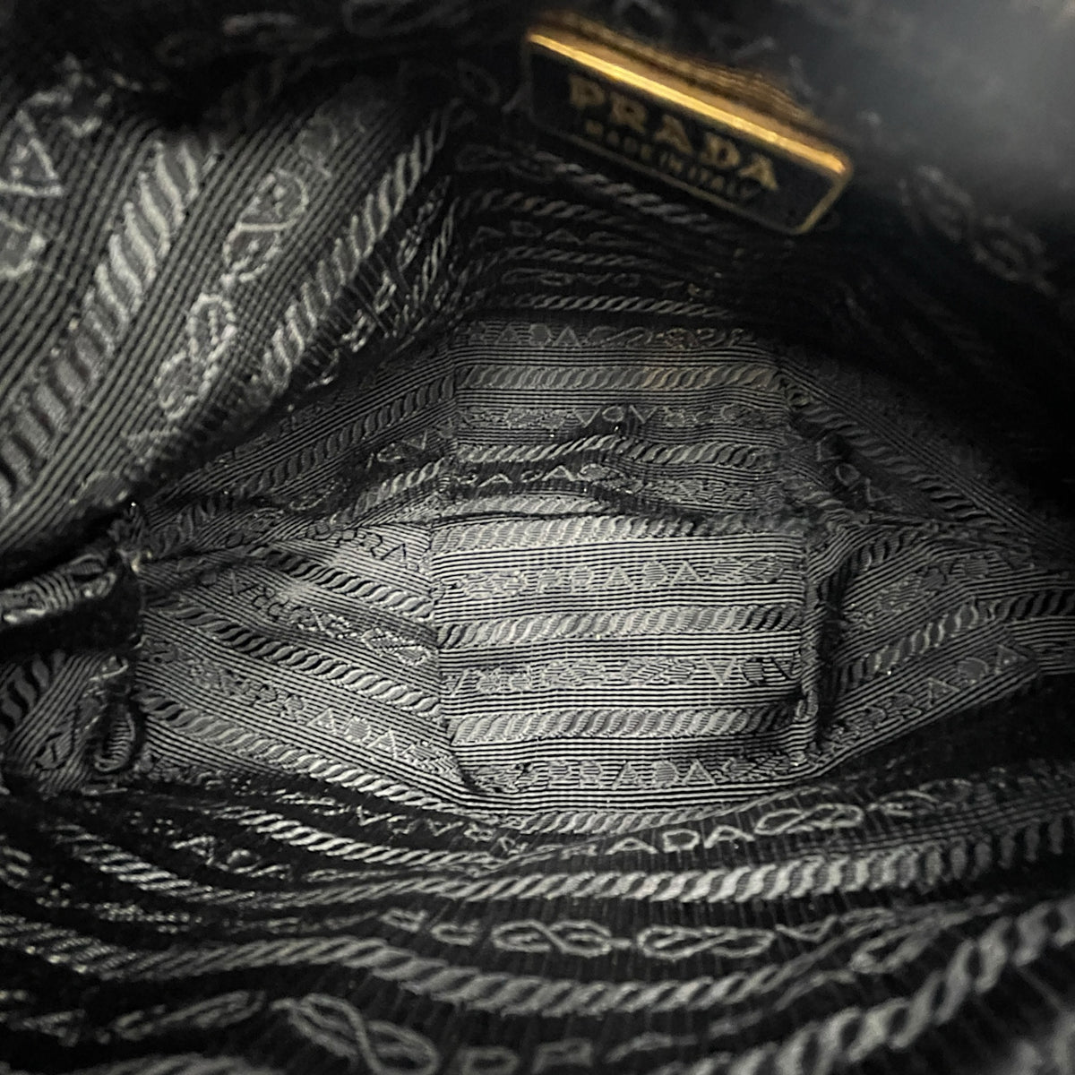 BOW  Black Clutch in Nylon  Gold hardware