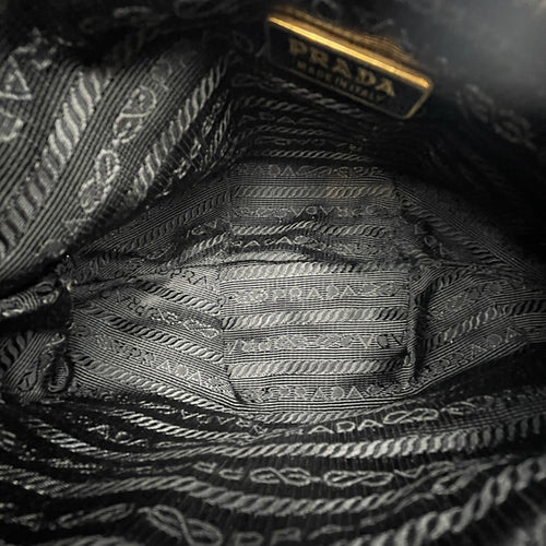 BOW  Black Clutch in Nylon  Gold hardware