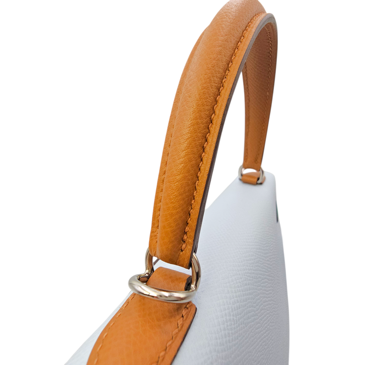 Sellier Kelly 25 Blue Brume/Vert Jade/Gold in Epsom Palladium hardware