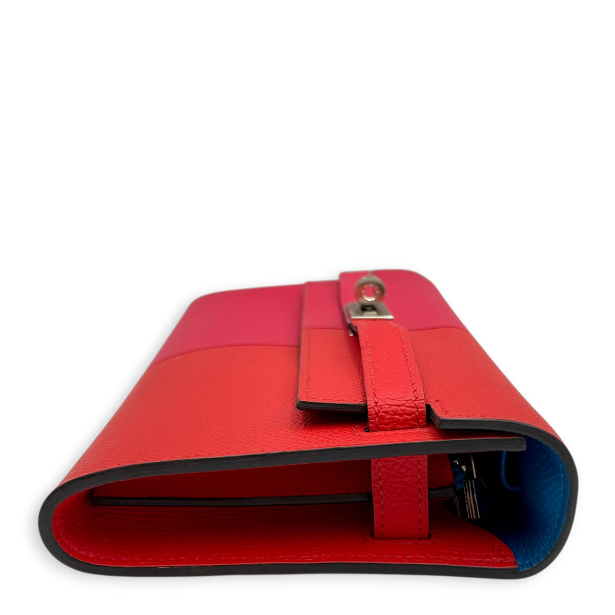 Kelly To Go  Rose Extreme/Rouge De Coeur/ Blue Zanzibar Wallet in Epsom Palladium hardware