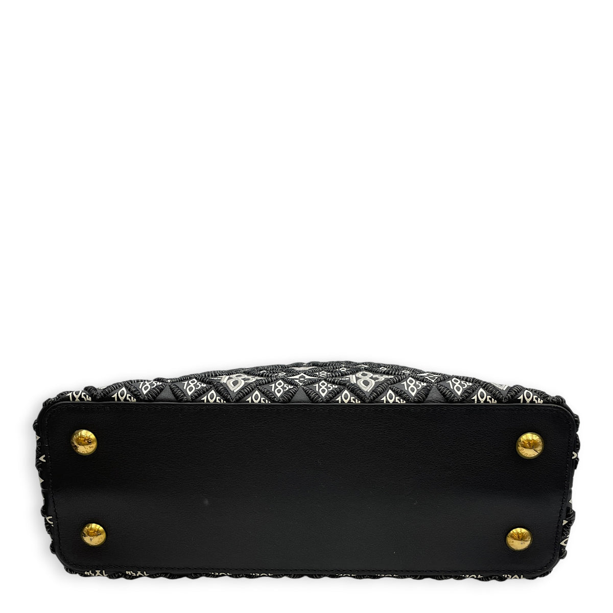 Capucines Since 1854 Embroidered  MM Black Top Handle Bag in Calfskin Gold hardware