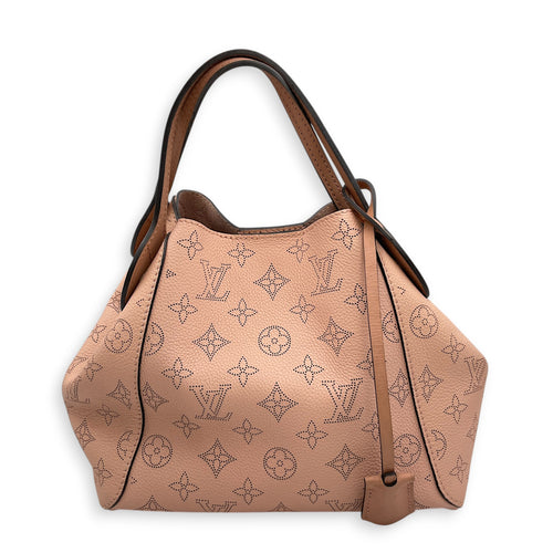 PM Blossom Hina Pink Top Handle Bag in Mahina Leather Silver hardware