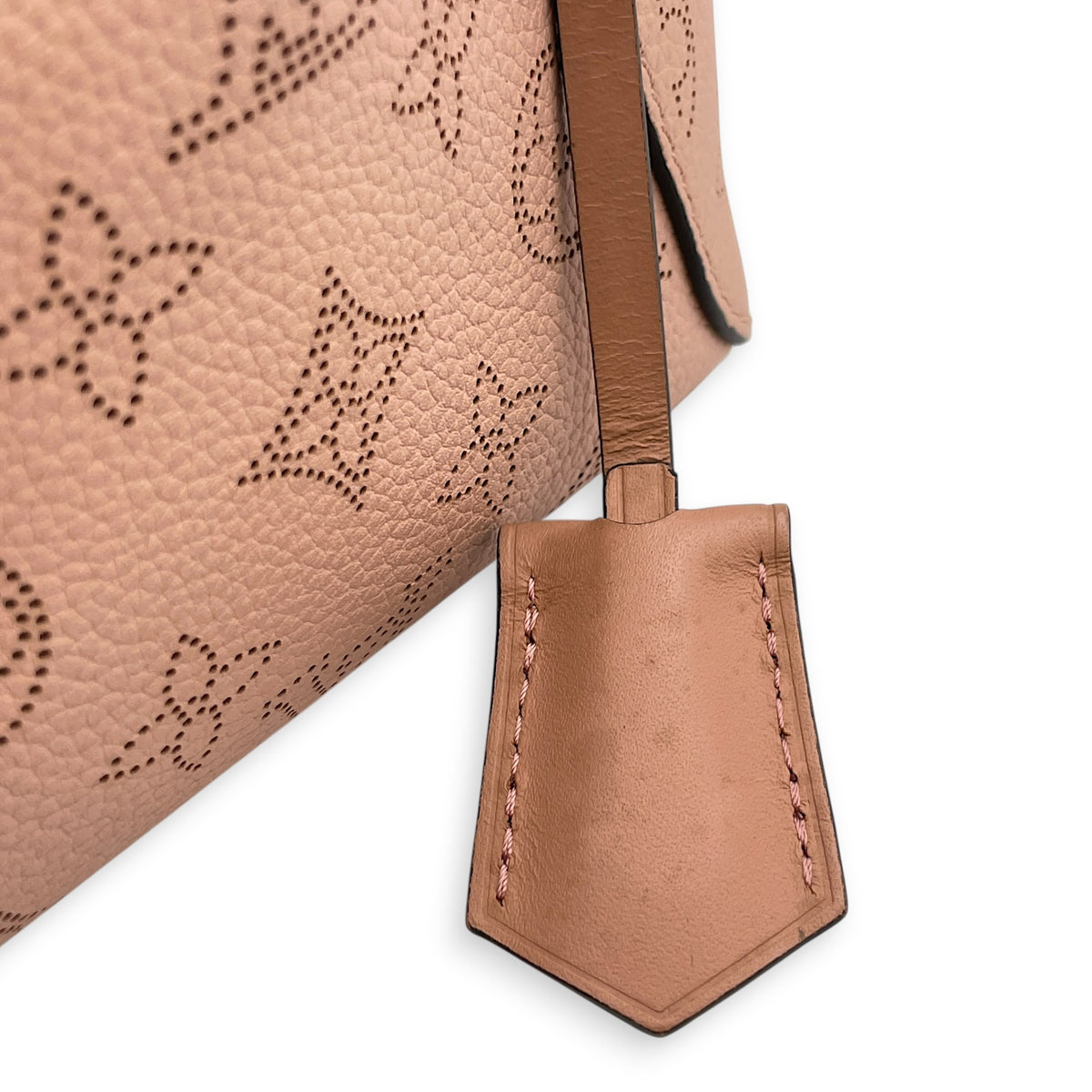 PM Blossom Hina Pink Top Handle Bag in Mahina Leather Silver hardware