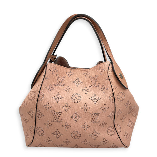 PM Blossom Hina Pink Top Handle Bag in Mahina Leather Silver hardware
