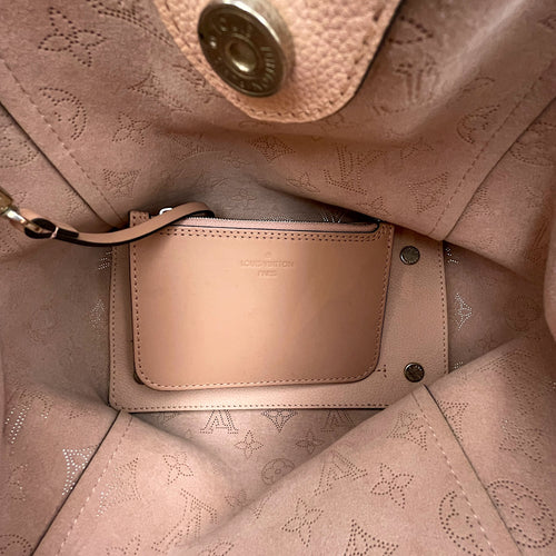 PM Blossom Hina Pink Top Handle Bag in Mahina Leather Silver hardware