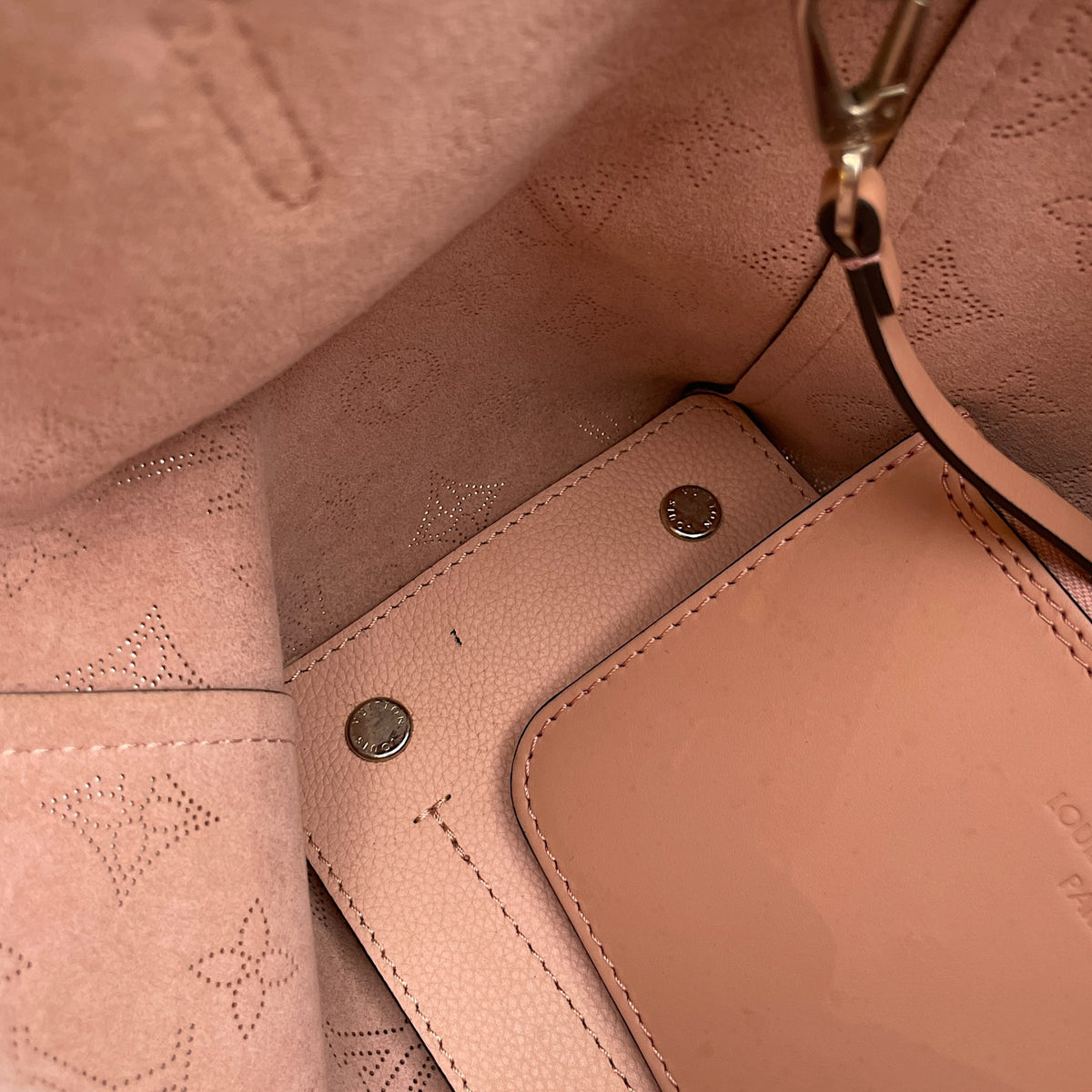PM Blossom Hina Pink Top Handle Bag in Mahina Leather Silver hardware