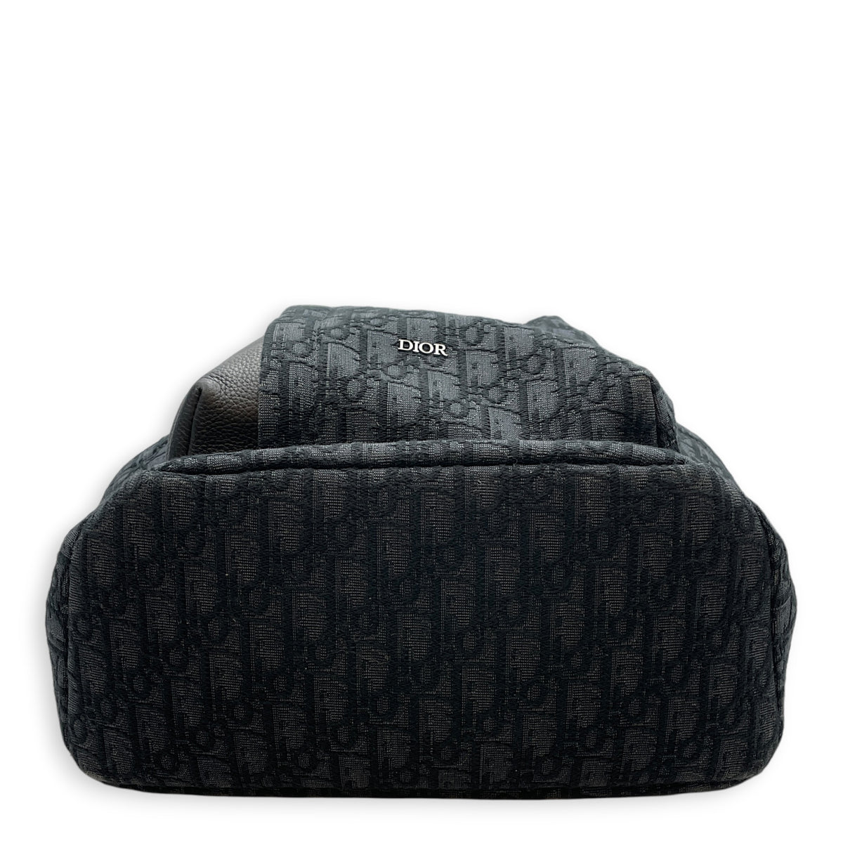 Rider Soft Zipped  Black Backpack in Jacquard Silver hardware
