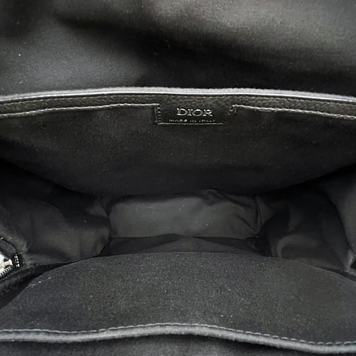 Rider Soft Zipped  Black Backpack in Jacquard Silver hardware
