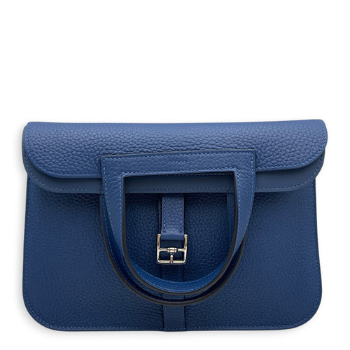 Halzan  25 Blue Tie in Clemence Palladium hardware