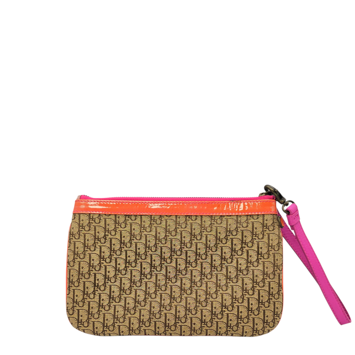 Trotter  Brown Clutch in Jacquard Antique Brass hardware