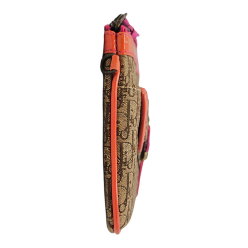 Trotter  Brown Clutch in Jacquard Antique Brass hardware
