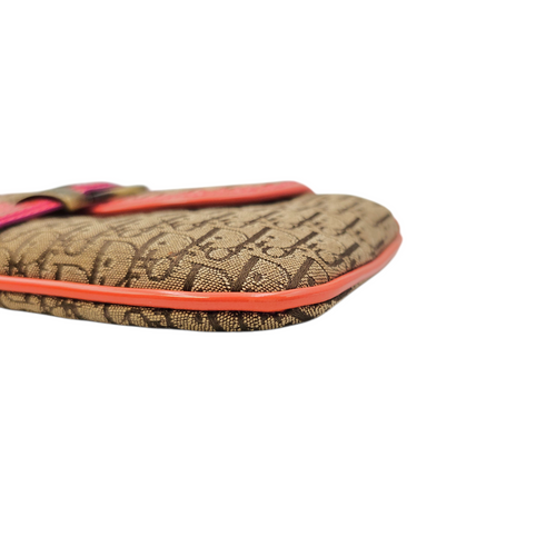 Trotter  Brown Clutch in Jacquard Antique Brass hardware
