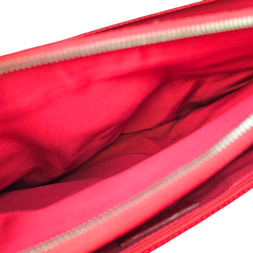 GST Red Tote Bag in Patent Leather Silver hardware