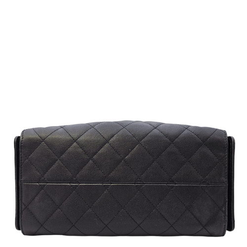 C25 Small Black Shoulder Bag in Caviar Leather Gold hardware