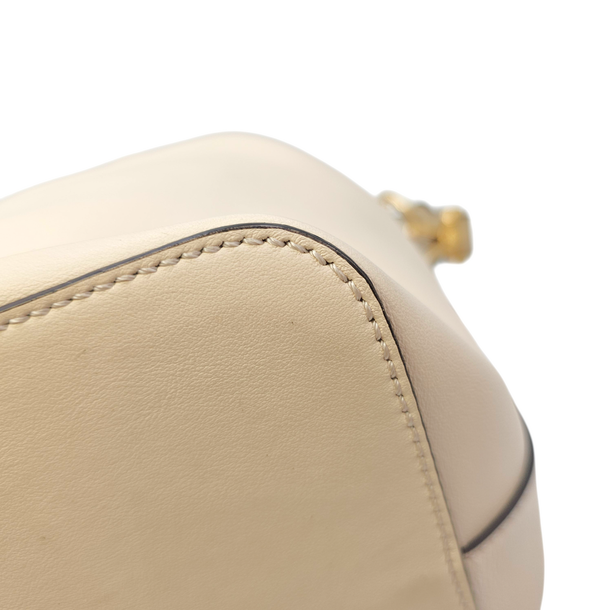 Mon Tresor Beige Bucket Bag in Calfskin Gold hardware