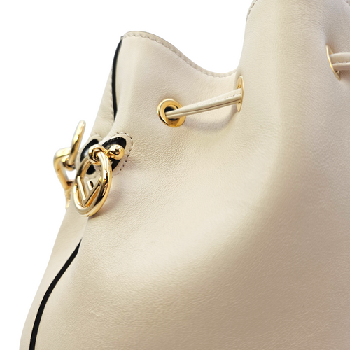 Mon Tresor Beige Bucket Bag in Calfskin Gold hardware