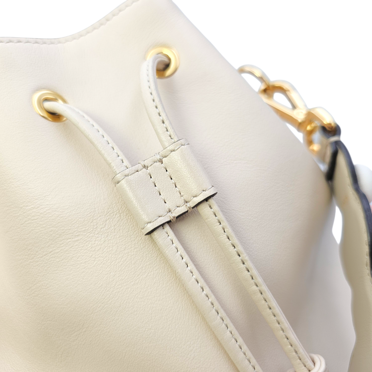 Mon Tresor Beige Bucket Bag in Calfskin Gold hardware