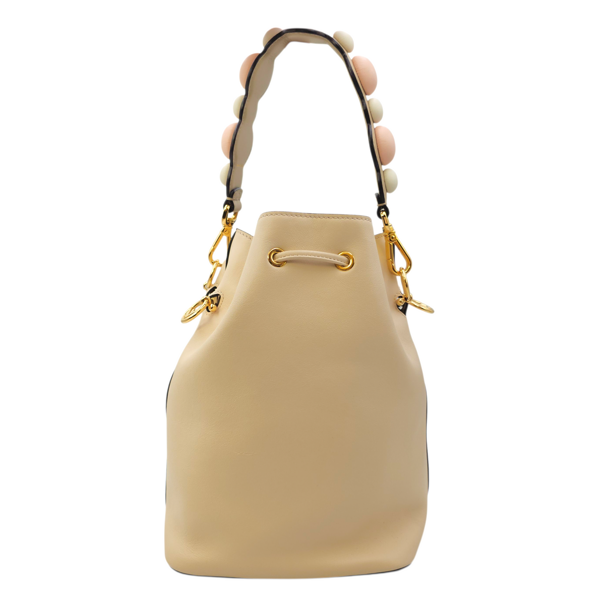 Mon Tresor Beige Bucket Bag in Calfskin Gold hardware