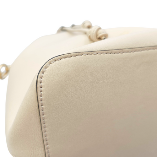 Mon Tresor Beige Bucket Bag in Calfskin Gold hardware
