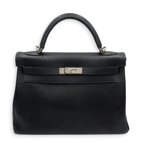 Kelly 32 Noir in Evergrain  Palladium hardware