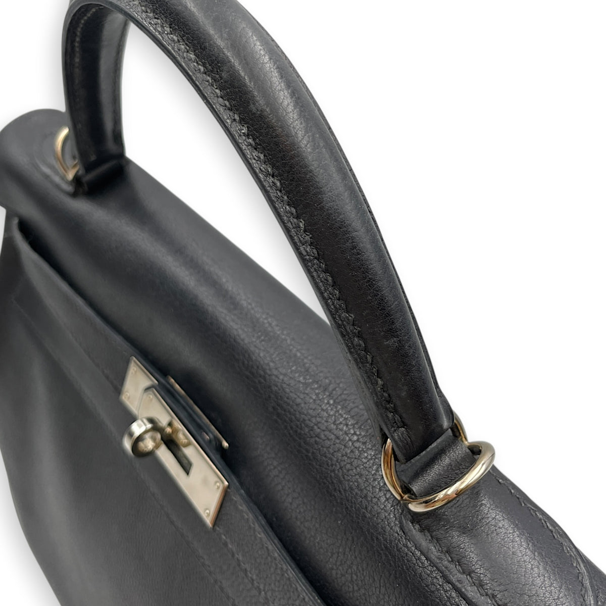 Kelly 32 Noir in Evergrain  Palladium hardware