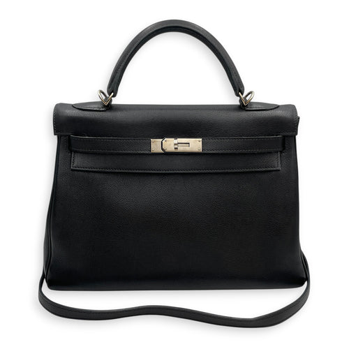 Kelly 32 Noir in Evergrain  Palladium hardware