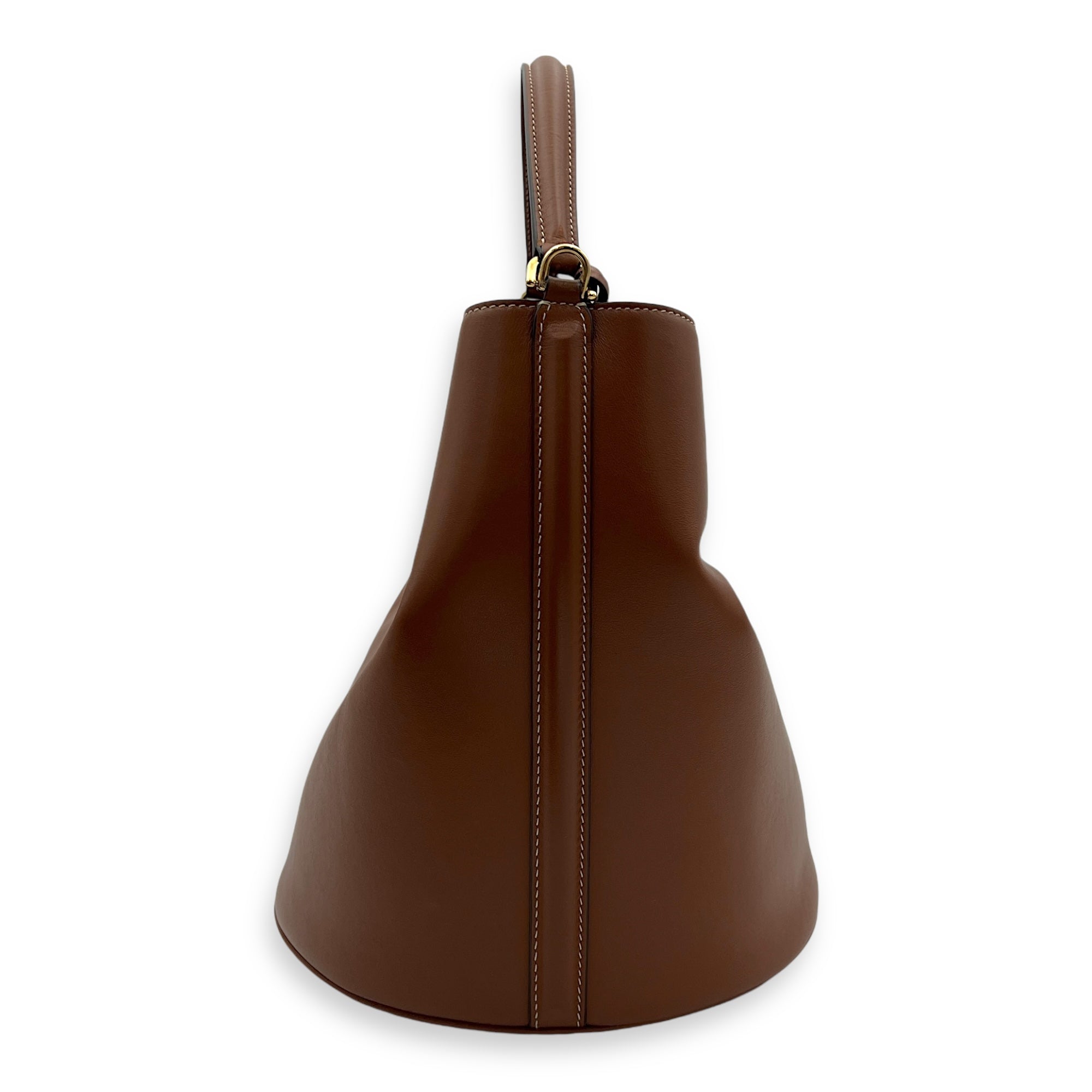 Celine 16 Tan Bucket Bag in Calfskin, Gold hardware Singapore