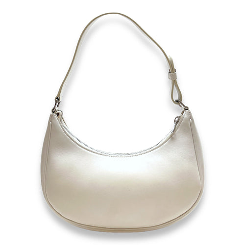 Ava Shoulder Bag  White in Calfskin , Silver Hardware