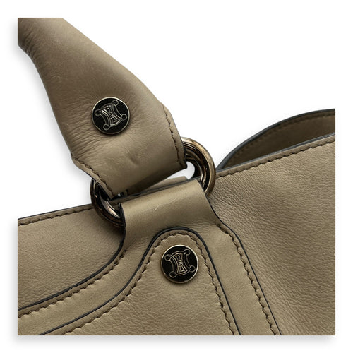 Boogie Top Handle Bag Beige in Calfskin, Silver hardware