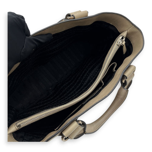 Boogie Top Handle Bag Beige in Calfskin, Silver hardware
