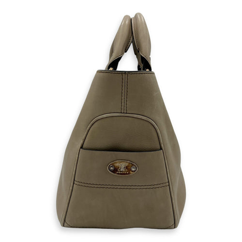 Boogie Top Handle Bag Beige in Calfskin, Silver hardware
