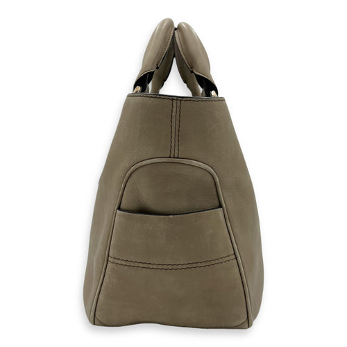 Boogie Top Handle Bag Beige in Calfskin, Silver hardware