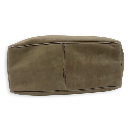 Boogie Top Handle Bag Beige in Calfskin, Silver hardware