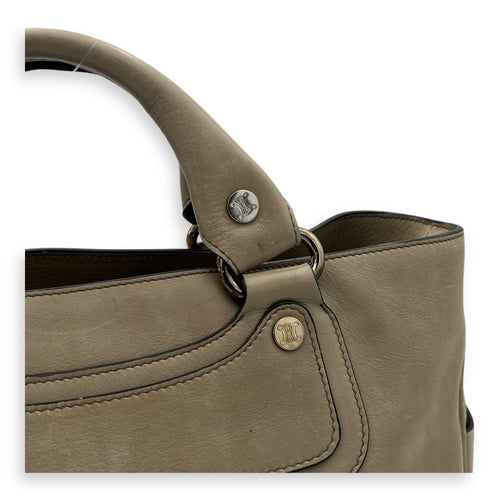 Boogie Top Handle Bag Beige in Calfskin, Silver hardware