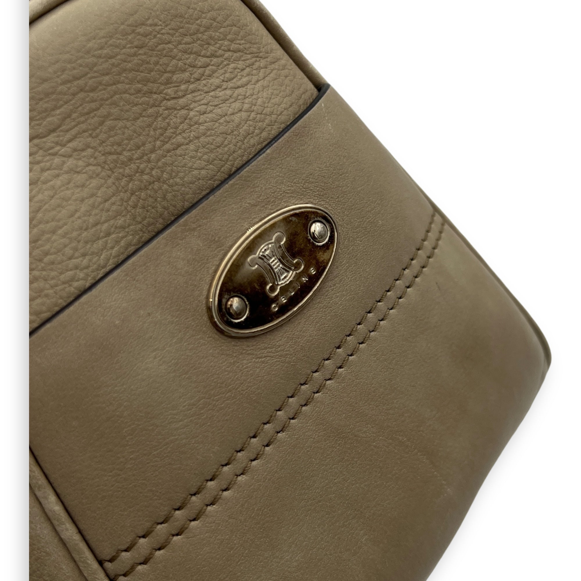 Boogie Top Handle Bag Beige in Calfskin, Silver hardware