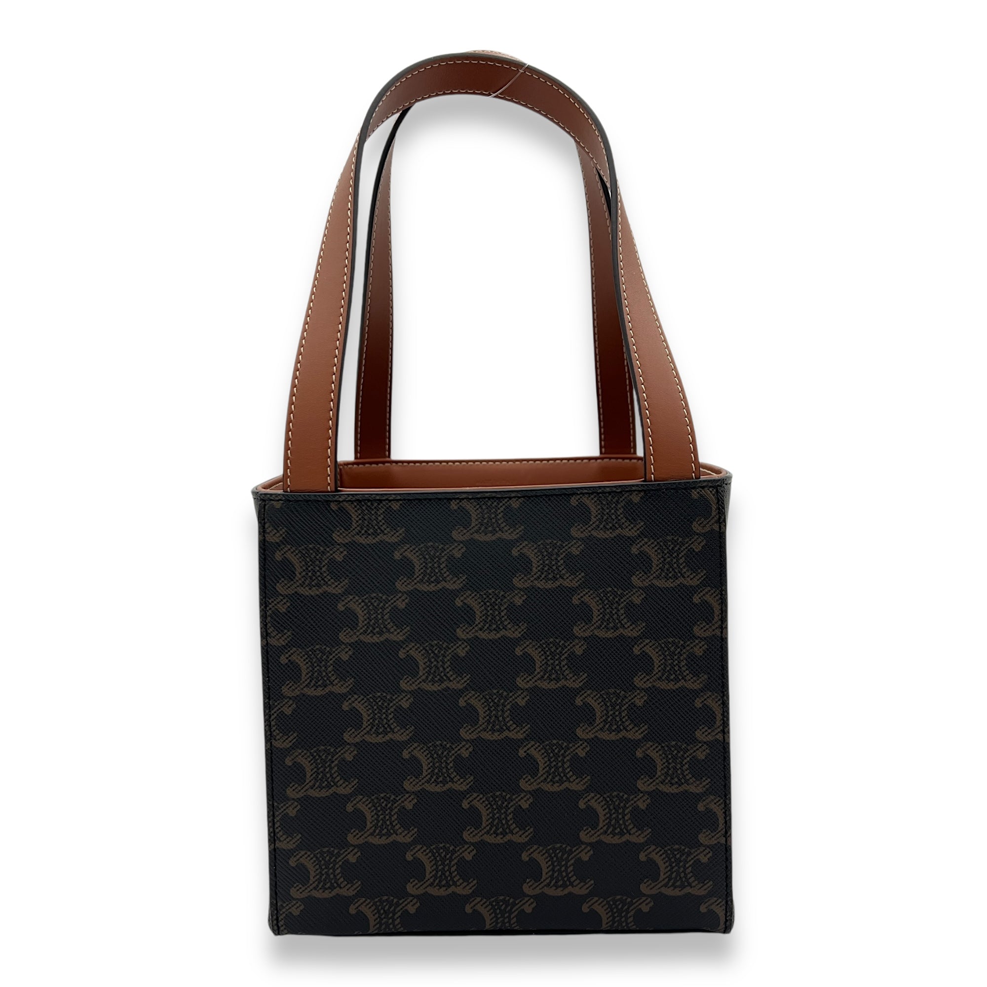 Cube Cuir Triomphe Top handle bag in Coated canvas Gold Hardware