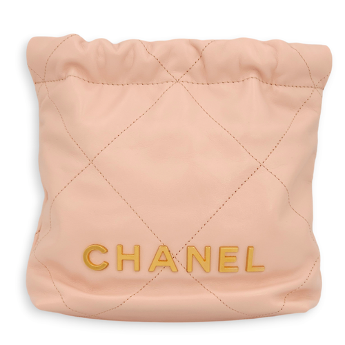 22 Mini Light Pink Crossbody Bag in Calfskin Gold hardware C105656 1