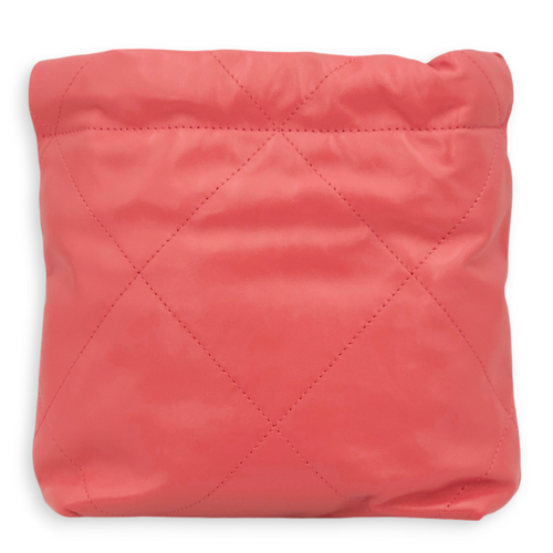22 Mini Pink Tote Bag in Calfskin Silver hardware C110838 2