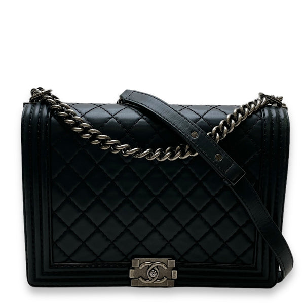 人気ブランドランキング Bag Shoulder Black Large Boy Chanel in Ruthenium Calfskin, 化粧水・ローション・トナー