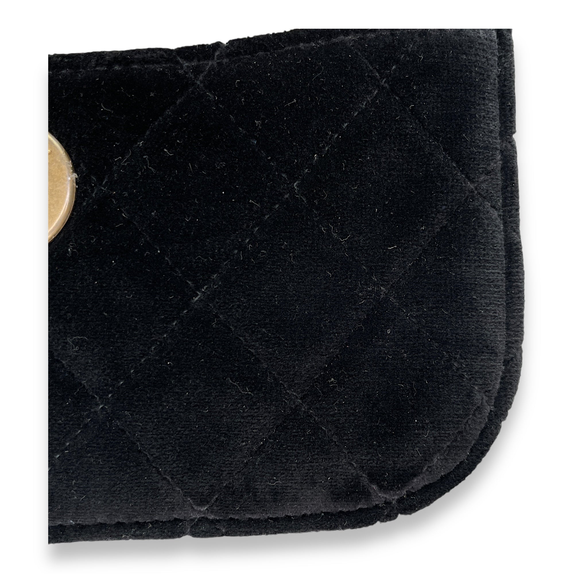 Chanel CC Black Pouch in Velvet, Gold hardware Singapore