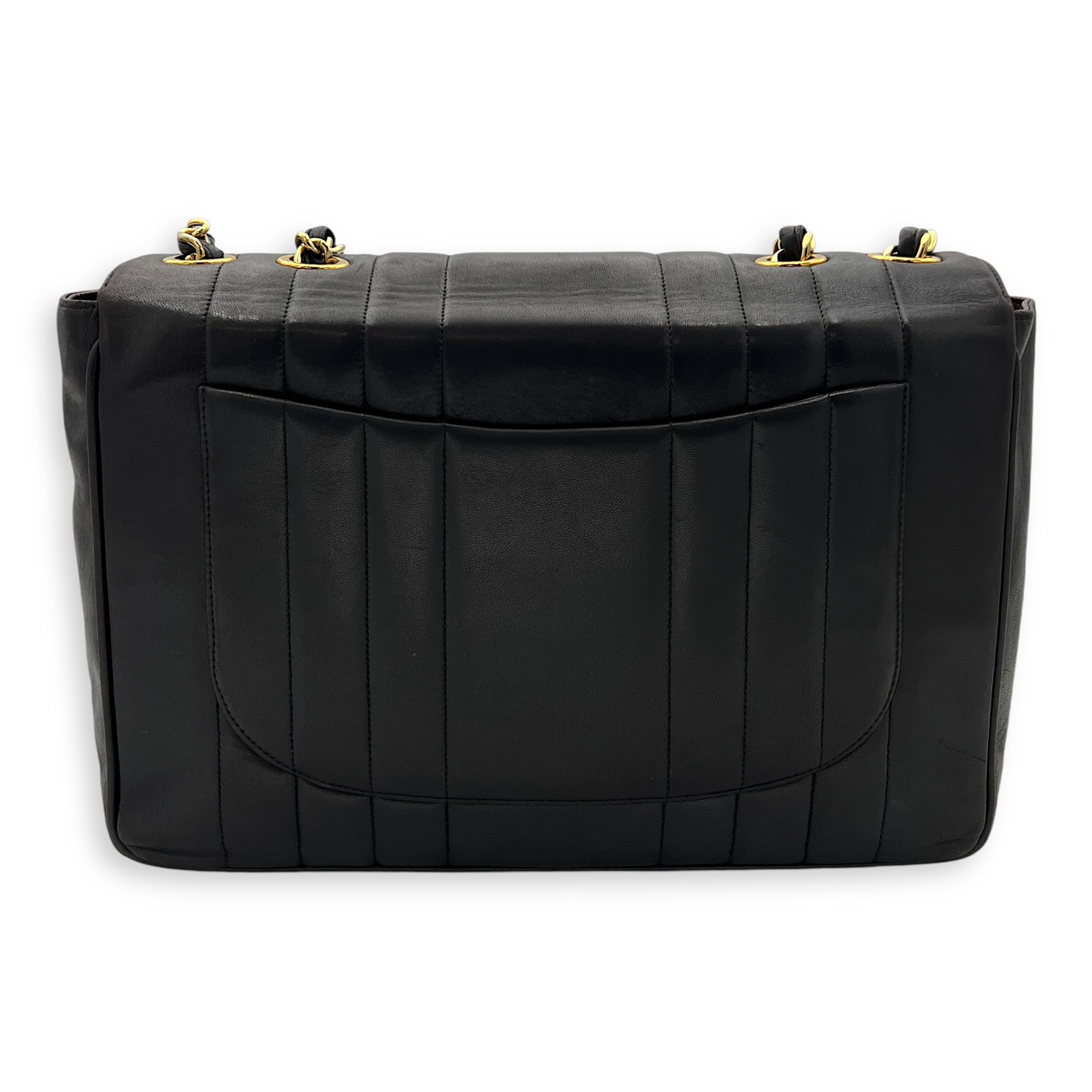 Chanel CC Jumbo Vintage Flap Black Shoulder Bag in Lambskin Chanel CC Jumbo Vintage Flap Black Shoulder Bag in Lambskin